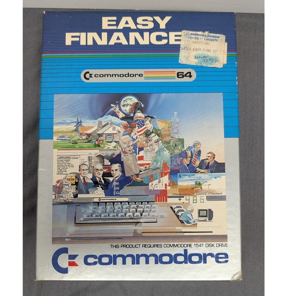 Commodore Easy Finance IV C-64214 C64 5.25 Floppy Disk Vintage Software Boxed